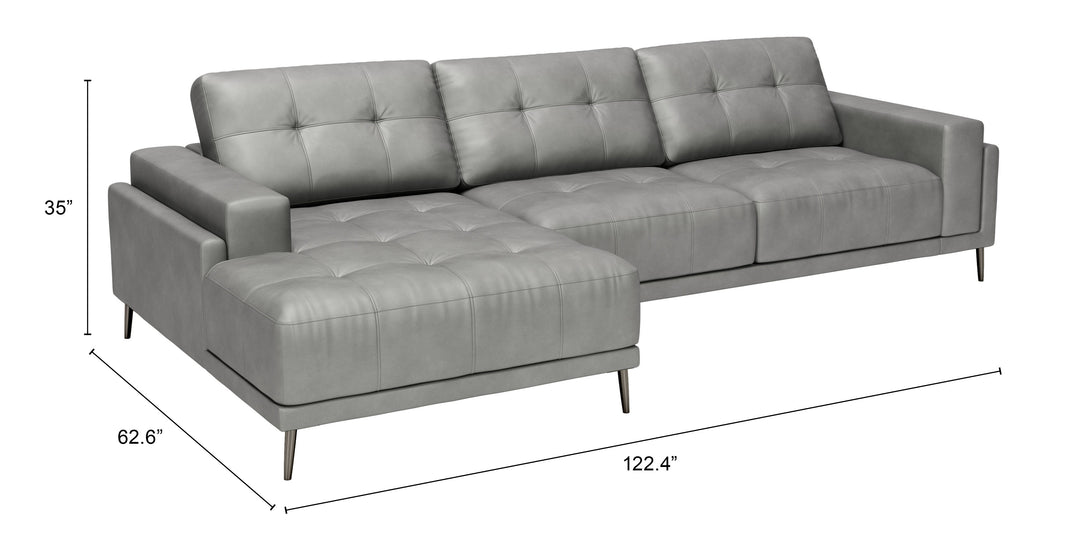 The Bliss LAF Chaise Sectional Gray  Era and Style Inspired Home Decor 1