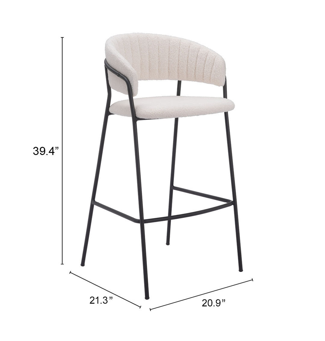 The Josephine Barstool (Set of 2) Cream  Era and Style Inspired Home Decor 1