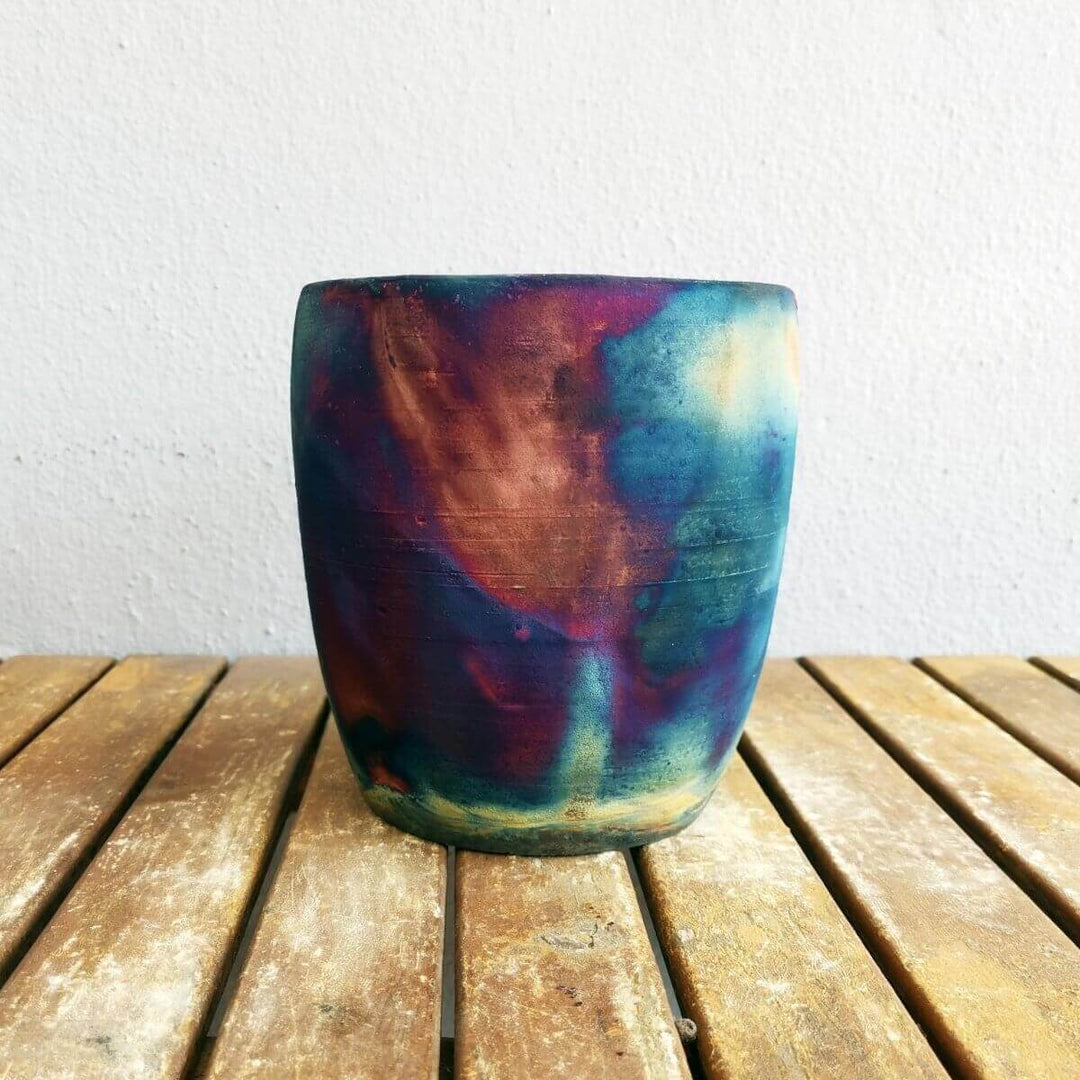 Seicho - Ceramic Raku planter pot for Indoor plants by RAAQUU