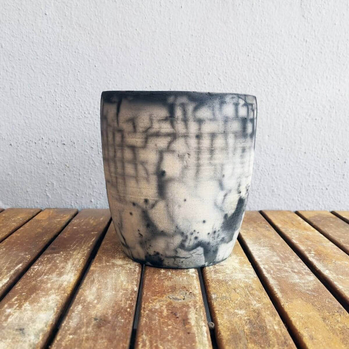 Seicho - Ceramic Raku planter pot for Indoor plants by RAAQUU