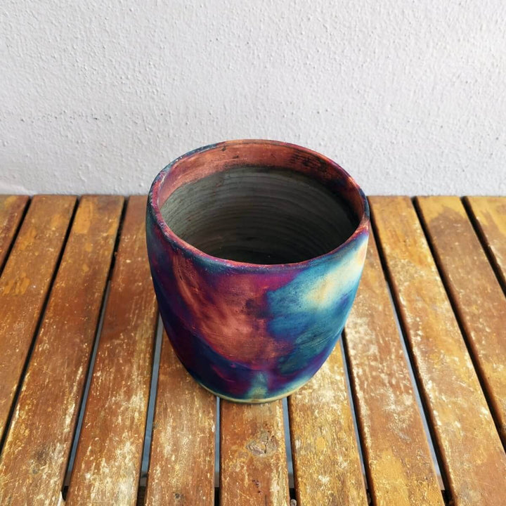 Seicho - Ceramic Raku planter pot for Indoor plants by RAAQUU