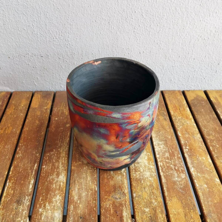 Seicho - Ceramic Raku planter pot for Indoor plants by RAAQUU