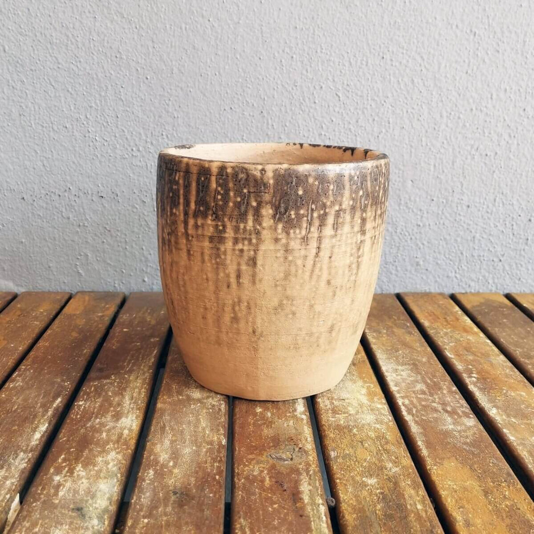 Seicho - Ceramic Raku planter pot for Indoor plants by RAAQUU