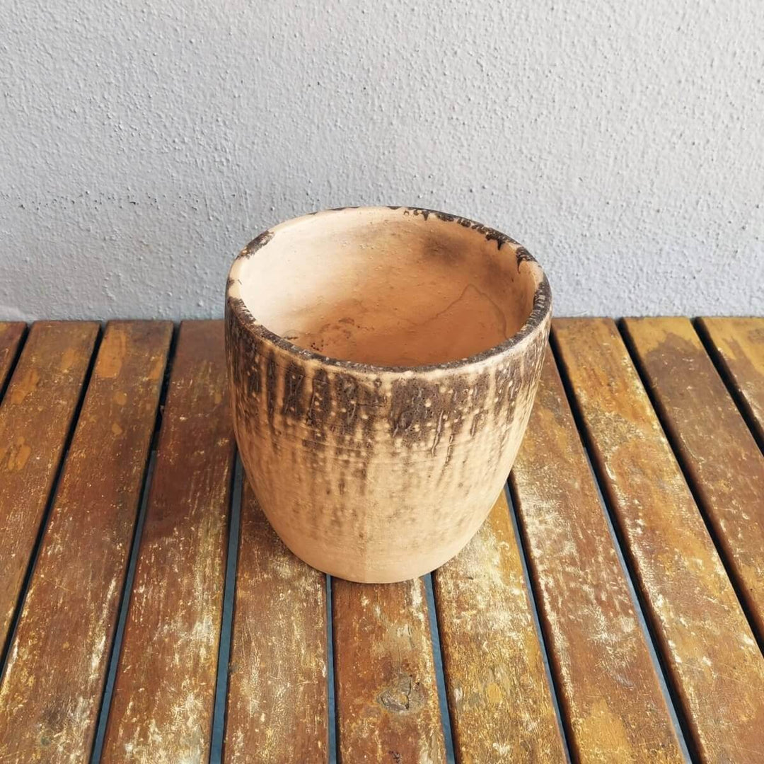 Seicho - Ceramic Raku planter pot for Indoor plants by RAAQUU