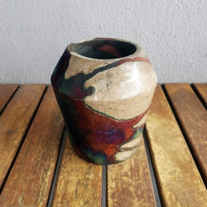 Hoseki Ceramic Raku Pottery Vase by RAAQUU