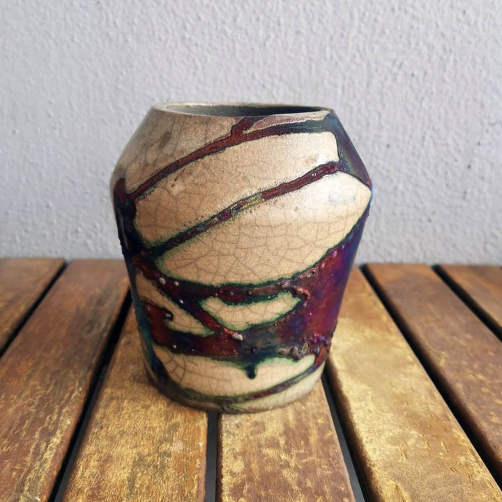 Hoseki Ceramic Raku Pottery Vase by RAAQUU