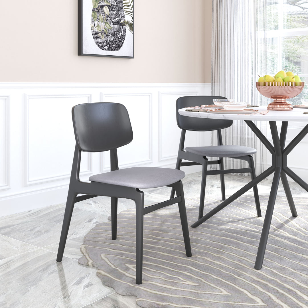 The Othello Dining Chair (Set of 2) Gray & Black  Era and Style Inspired Home Decor 1