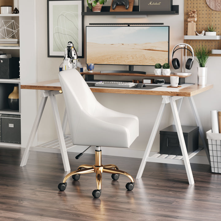 The Madelaine Office Chair White & Gold  Era and Style Inspired Home Decor 1