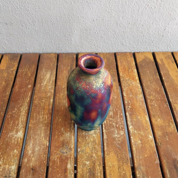 Koban Ceramic Raku Pottery Vase with Water Tube by RAAQUU