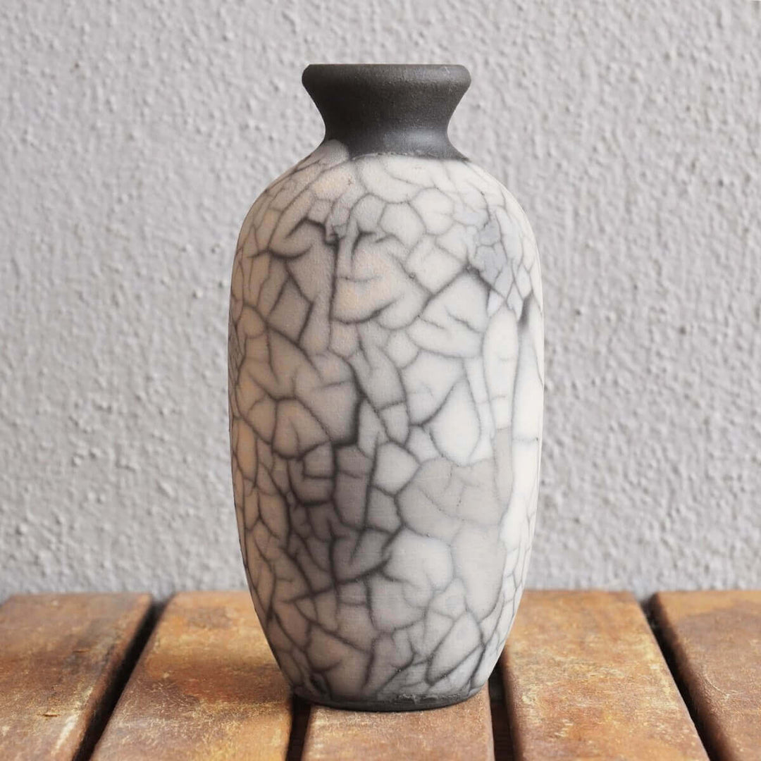 Koban Ceramic Raku Pottery Vase with Water Tube by RAAQUU