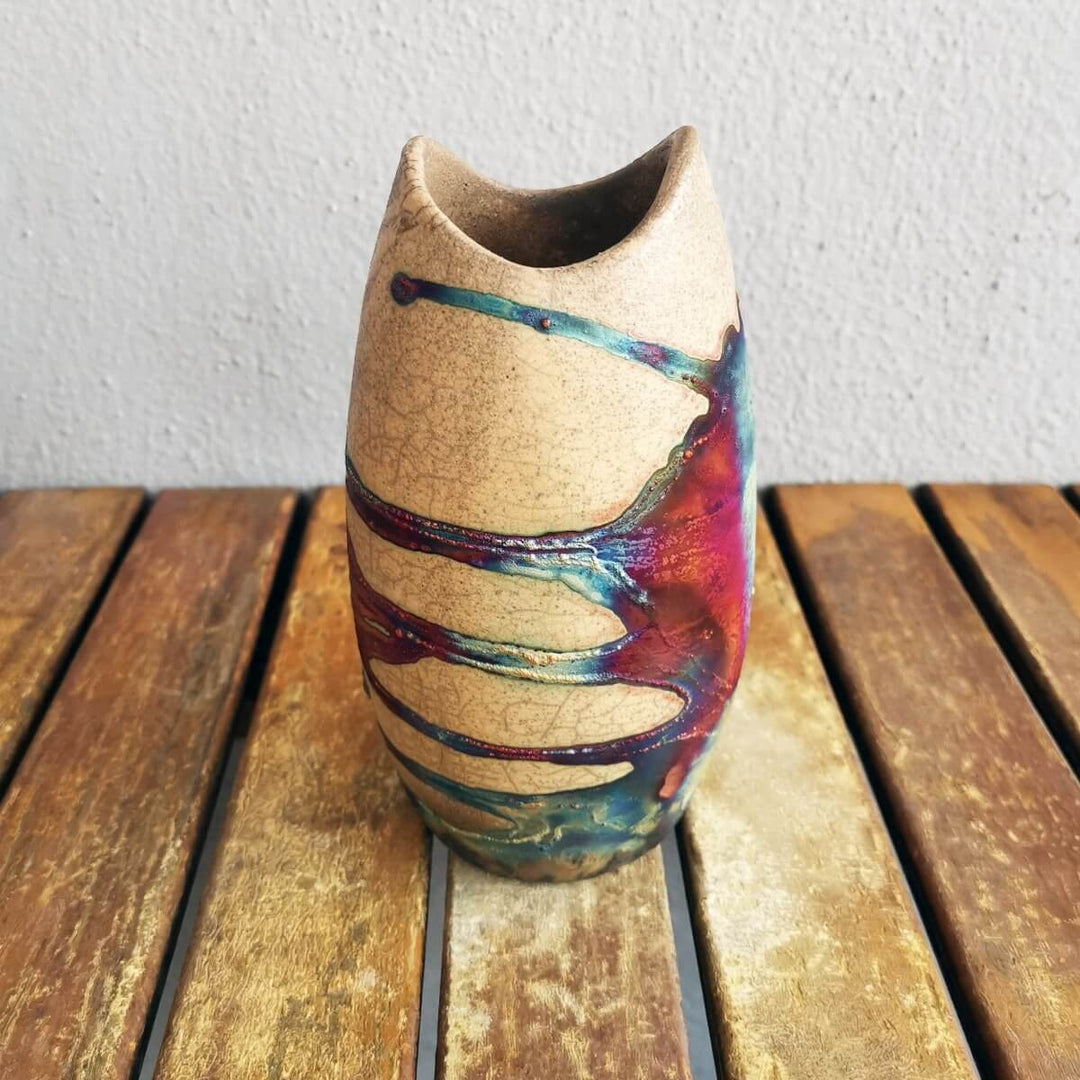 Koi Ceramic Raku Pottery Vase by RAAQUU