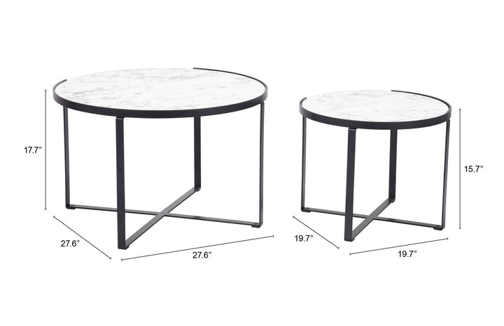 The Brioche Coffee Table Set (2-Piece) White & Black  Era and Style Inspired Home Decor 1