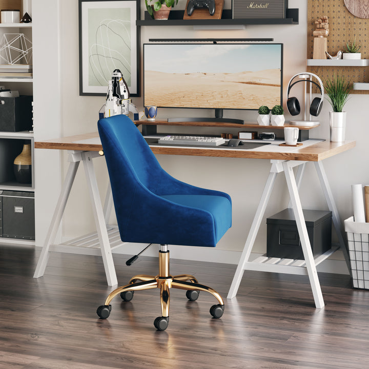 The Madelaine Office Chair Navy Blue & Gold  Era and Style Inspired Home Decor 1