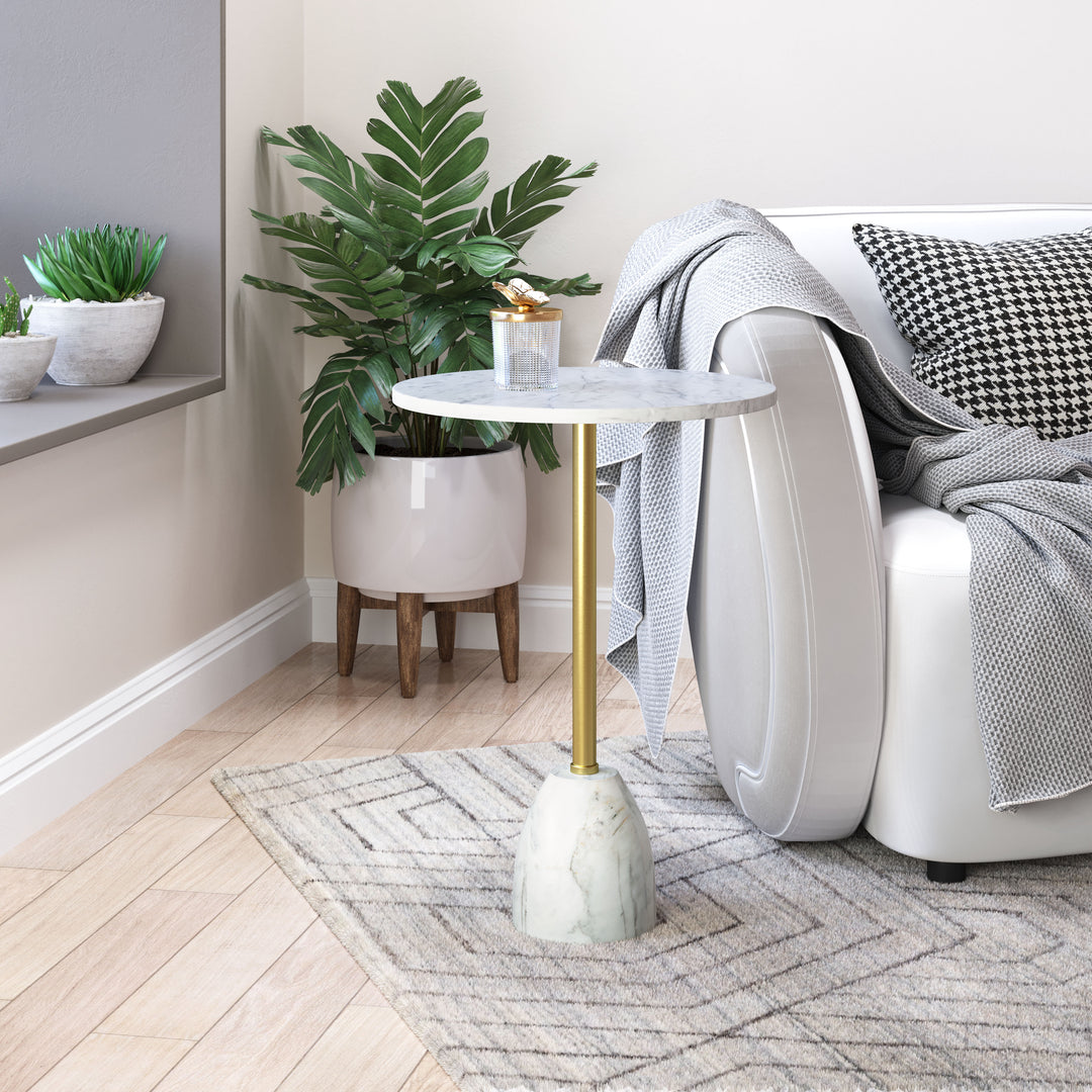 The Cynthia Side Table White & Gold  Era and Style Inspired Home Decor 1