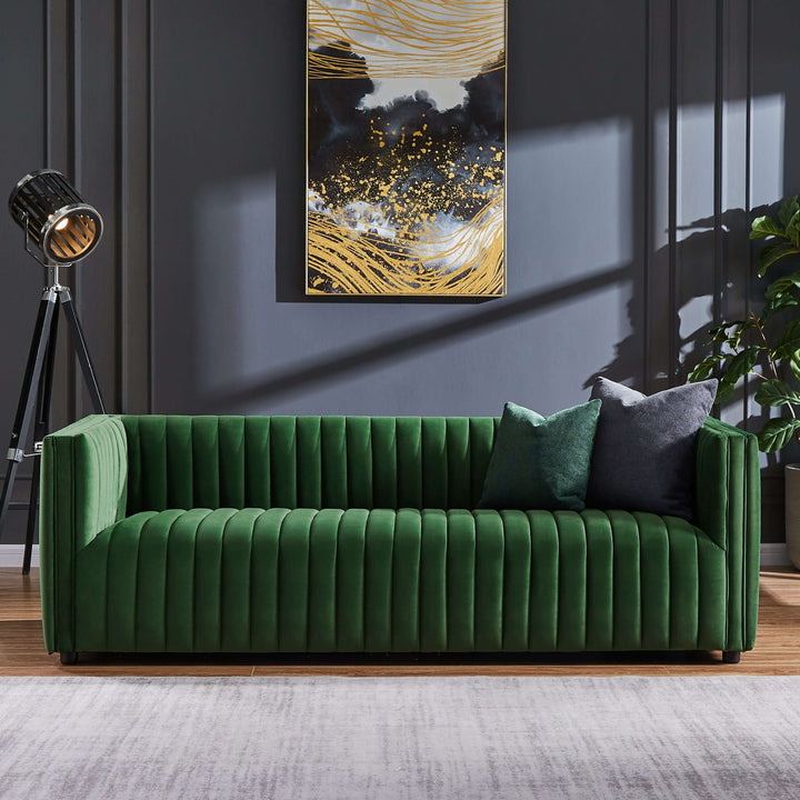 The Dominic Channel Tufted Velvet Sofa Era and Style Inspired Home Décor 1