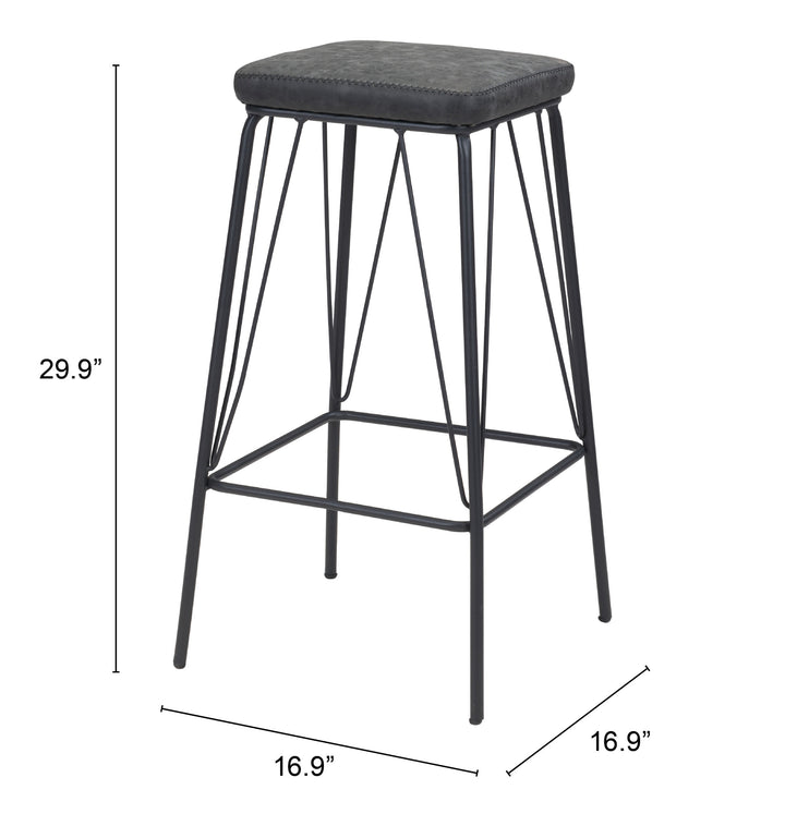 The Samuel Barstool (Set of 2) Vintage Black  Era and Style Inspired Home Decor 1