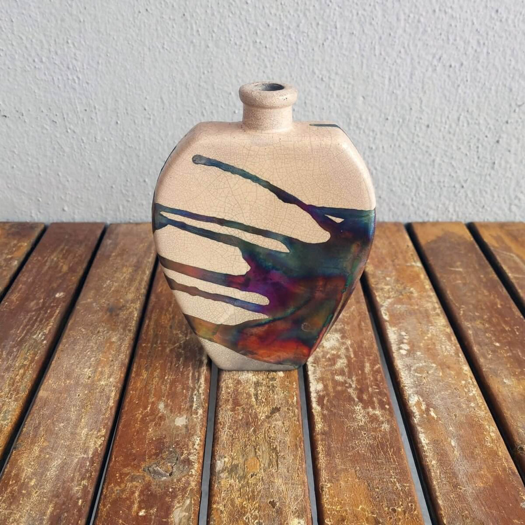 Nozomu Ceramic Raku Pottery Vase by RAAQUU