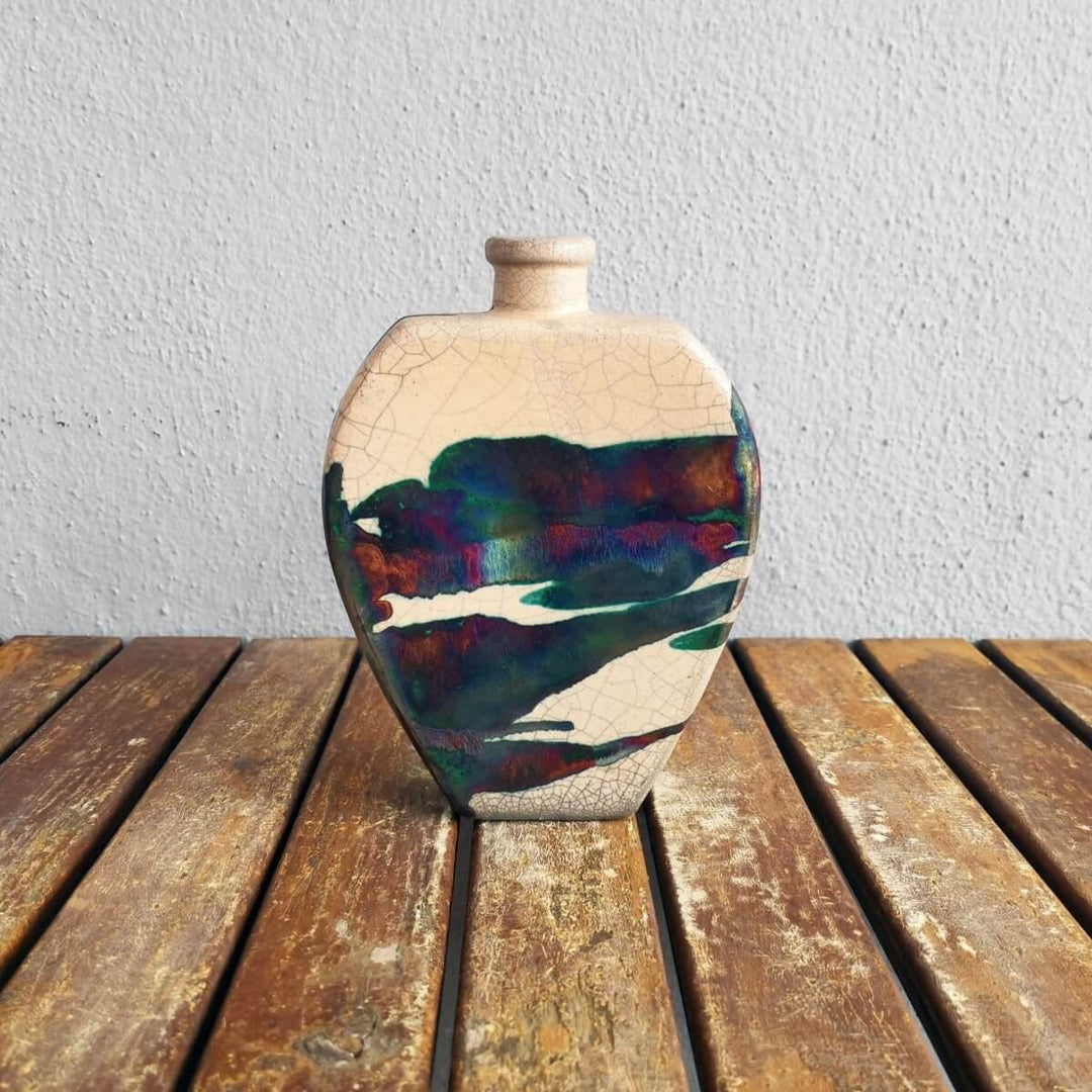 Nozomu Ceramic Raku Pottery Vase by RAAQUU