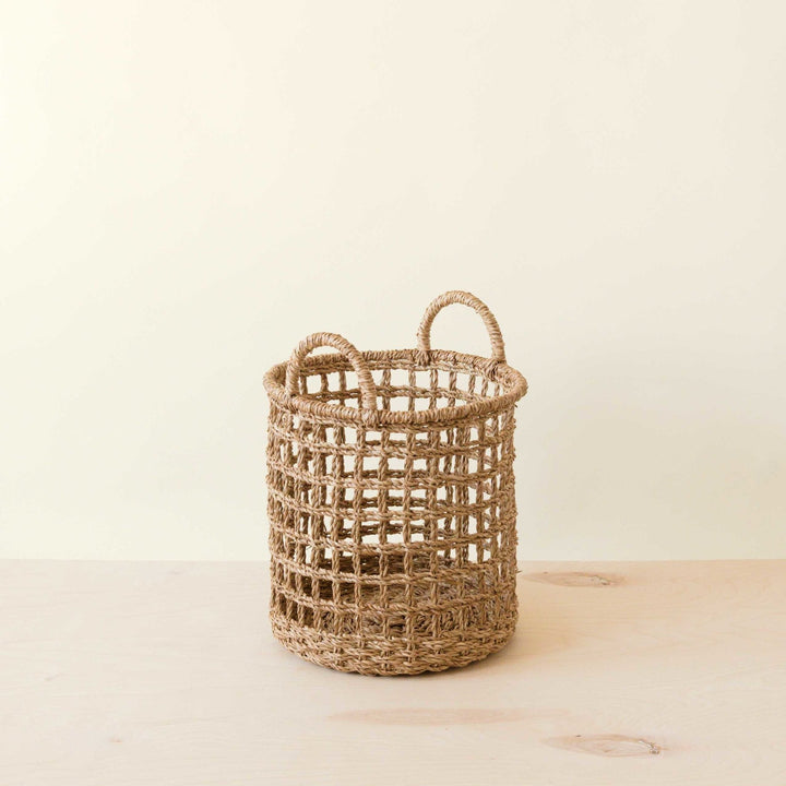 Open Weave Baskets with Handle, set of 3 - Storage Baskets