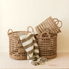 Open Weave Baskets with Handle, set of 3 - Storage Baskets