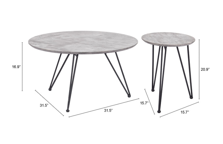 The Kerris Coffee Table Set (2-Piece) Gray & Black  Era and Style Inspired Home Decor 1