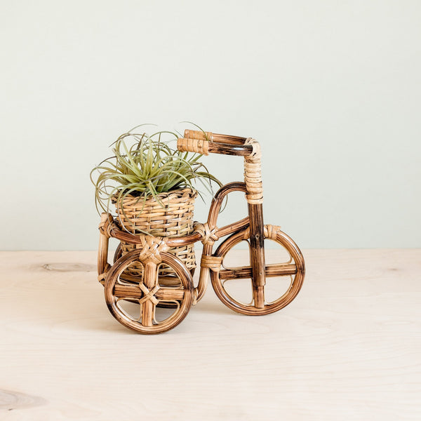 Bicycle Rattan Planter, medium - Handmade Planters