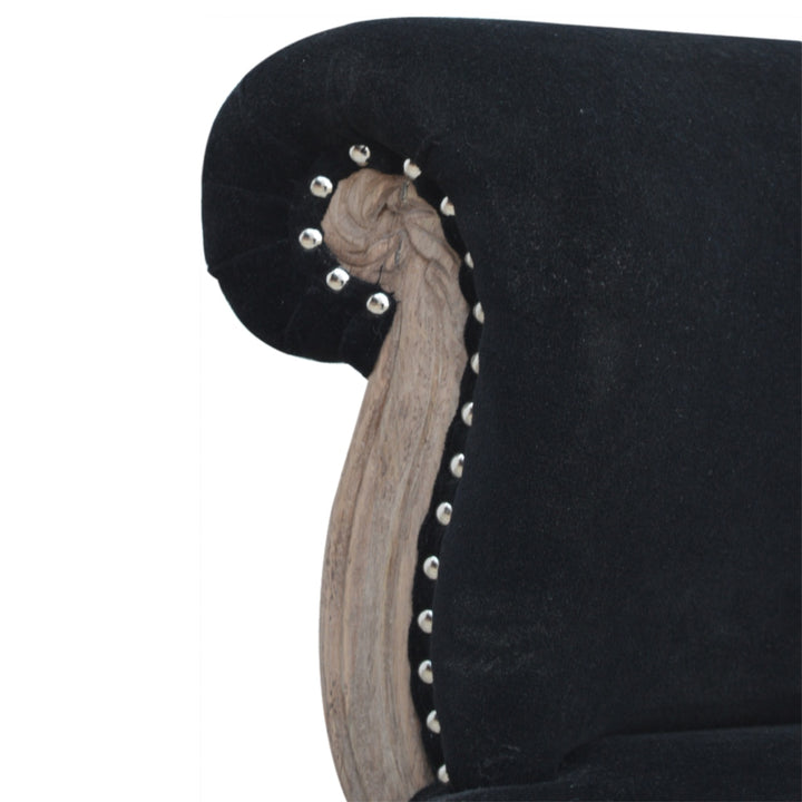 Black Velvet Studded Chair