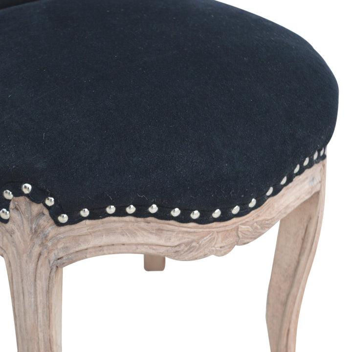 Black Velvet Studded Chair