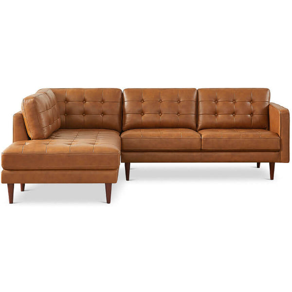 The Lucco Genuine Leather Sectional In Cognac Tan Left Facing Era and Style Inspired Home Décor 5