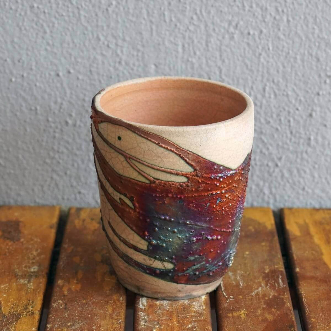 Shinsen Ceramic Raku Pottery Vase by RAAQUU