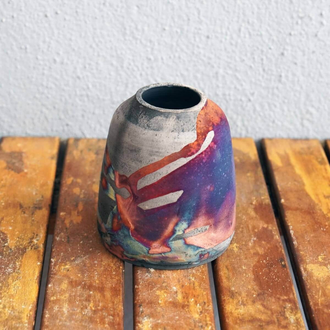 Suzu Ceramic Raku Pottery Vase by RAAQUU