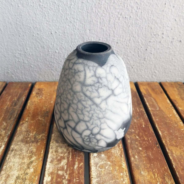 Suzu Ceramic Raku Pottery Vase by RAAQUU