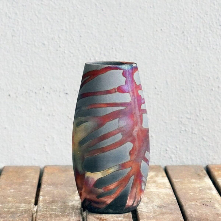 Tsuri Ceramic Raku Pottery Vase by RAAQUU