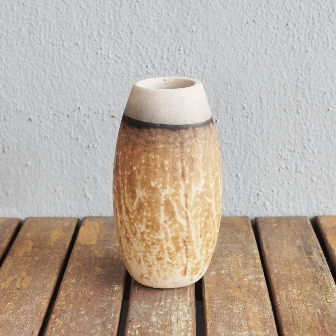 Tsuri Ceramic Raku Pottery Vase by RAAQUU