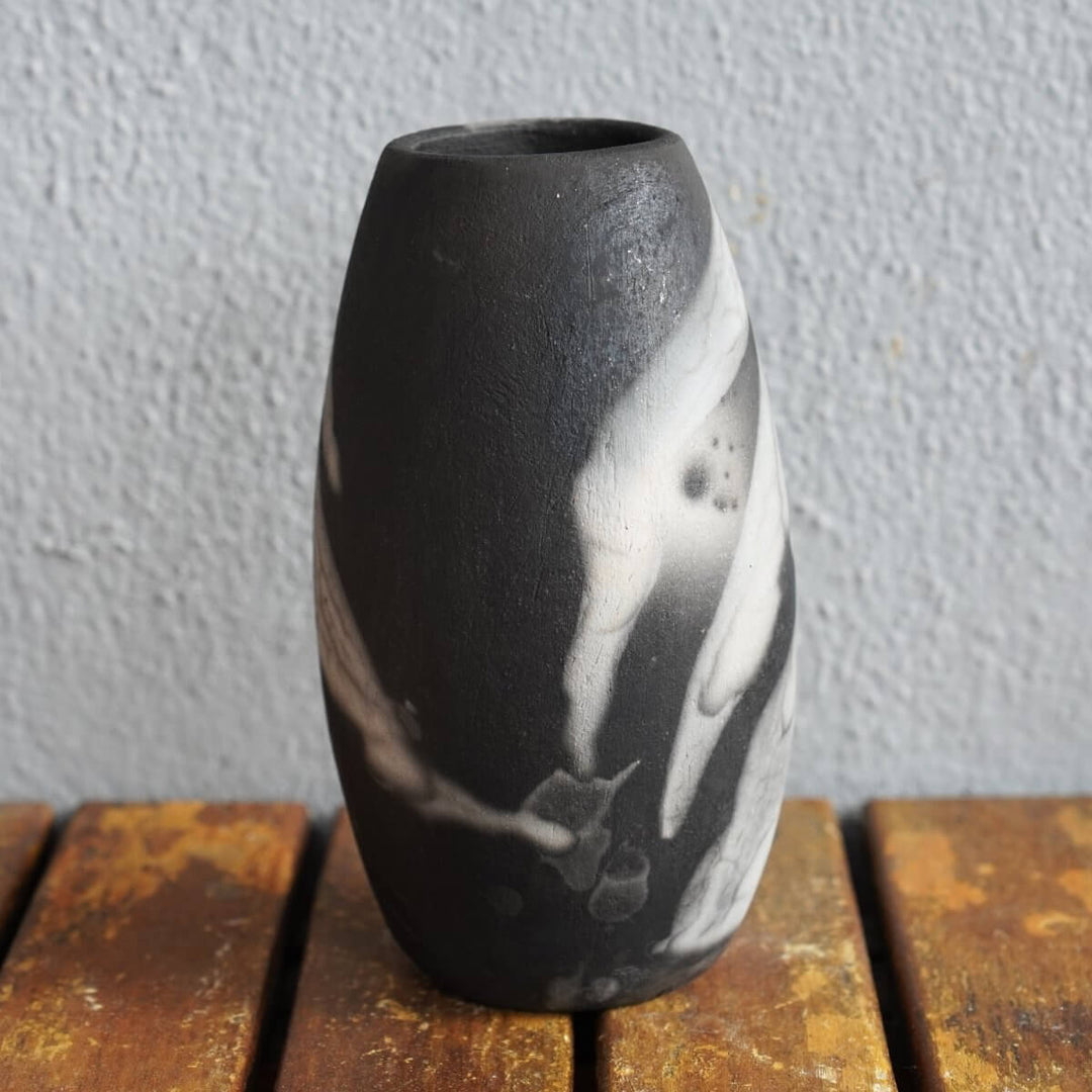 Tsuri Ceramic Raku Pottery Vase by RAAQUU