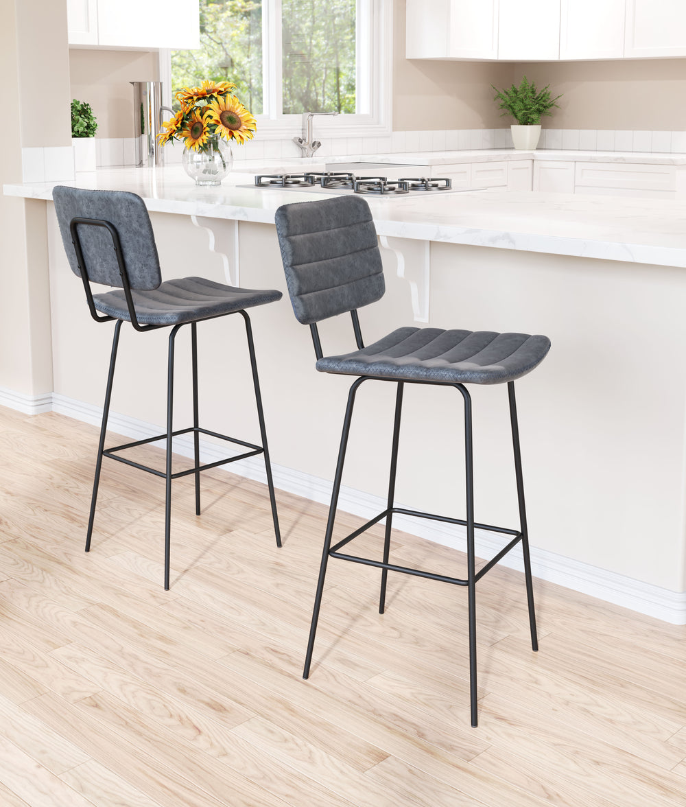 The Boston Barstool (Set of 2) Vintage Black  Era and Style Inspired Home Decor 1