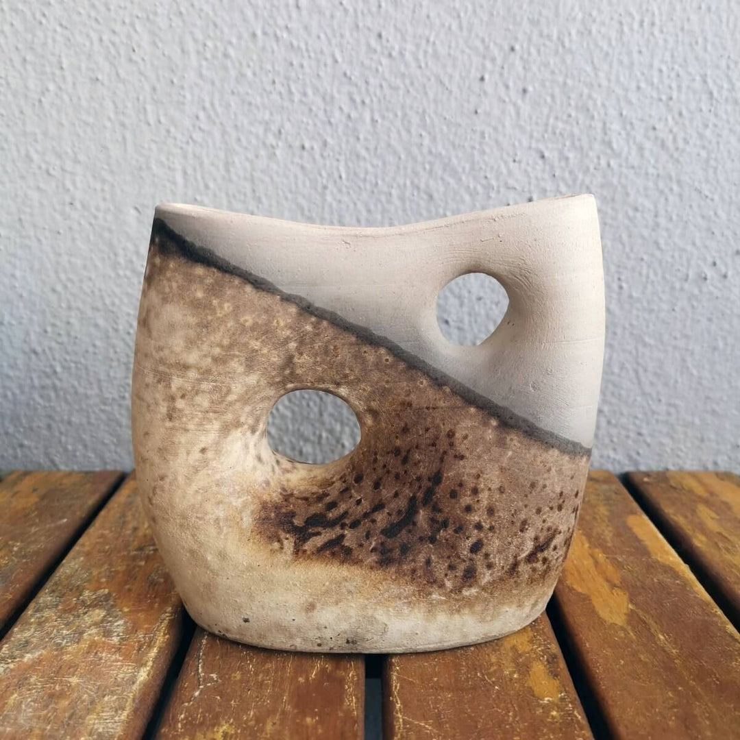 Umi Ceramic Raku Pottery Vase by RAAQUU