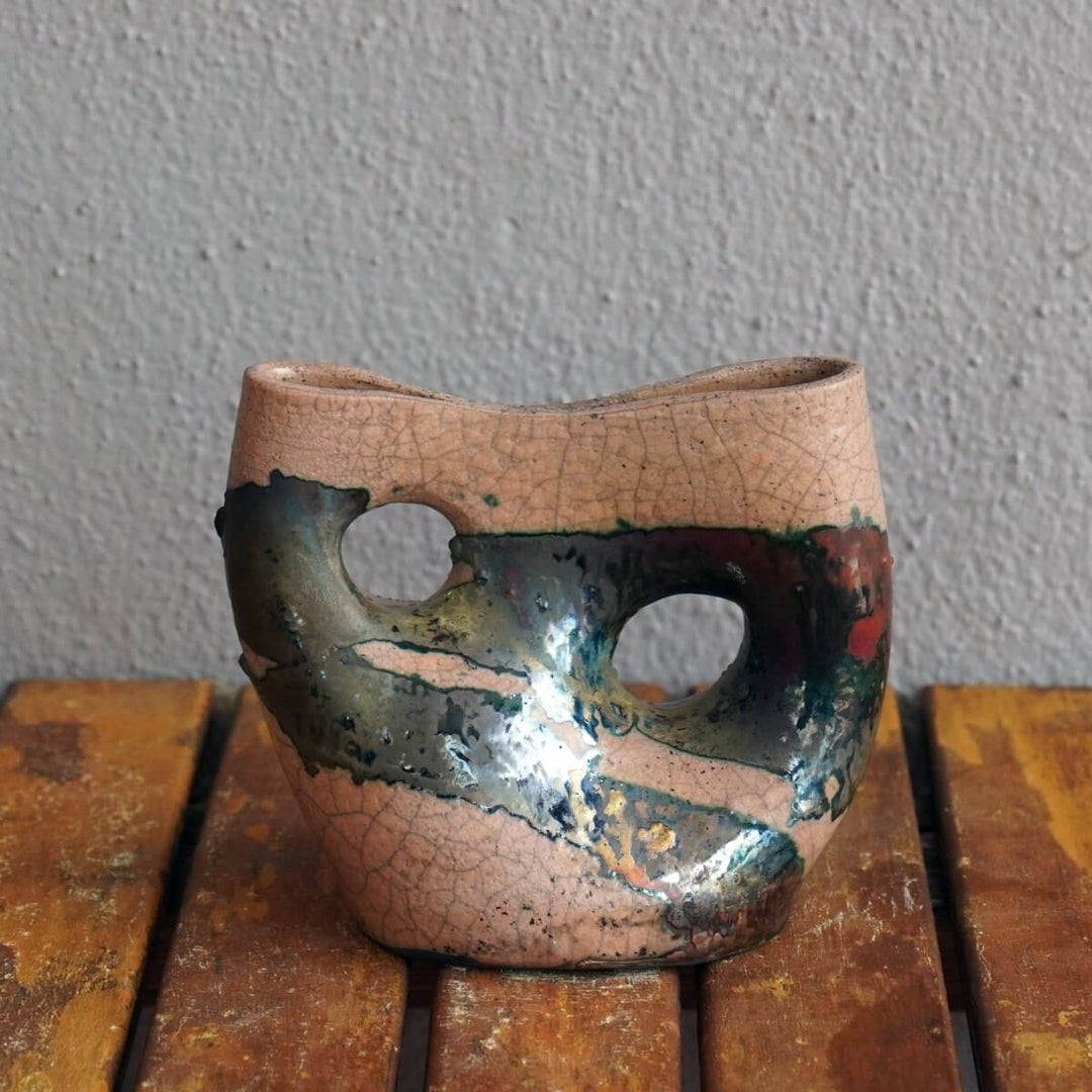 Umi Ceramic Raku Pottery Vase by RAAQUU