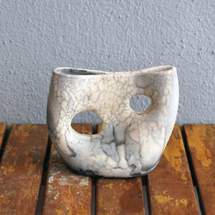 Umi Ceramic Raku Pottery Vase by RAAQUU