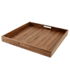 20 x 20 Inch Square Walnut Wood Serving and Coffee Table Tray with Handles by Virginia Boys Kitchens