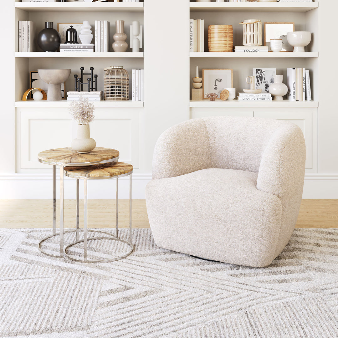 The Govan Swivel Chair Ivory  Era and Style Inspired Home Decor 1