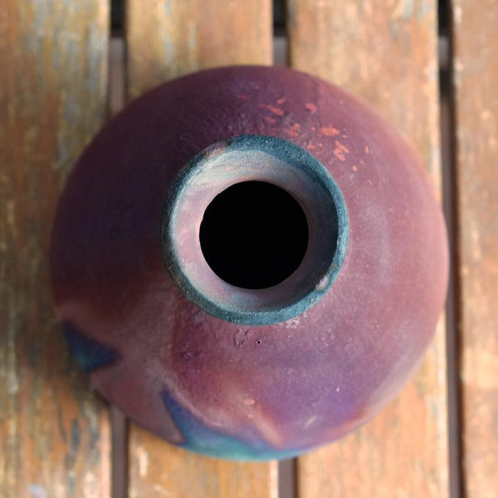 Yama Ceramic Raku Pottery Vase by RAAQUU