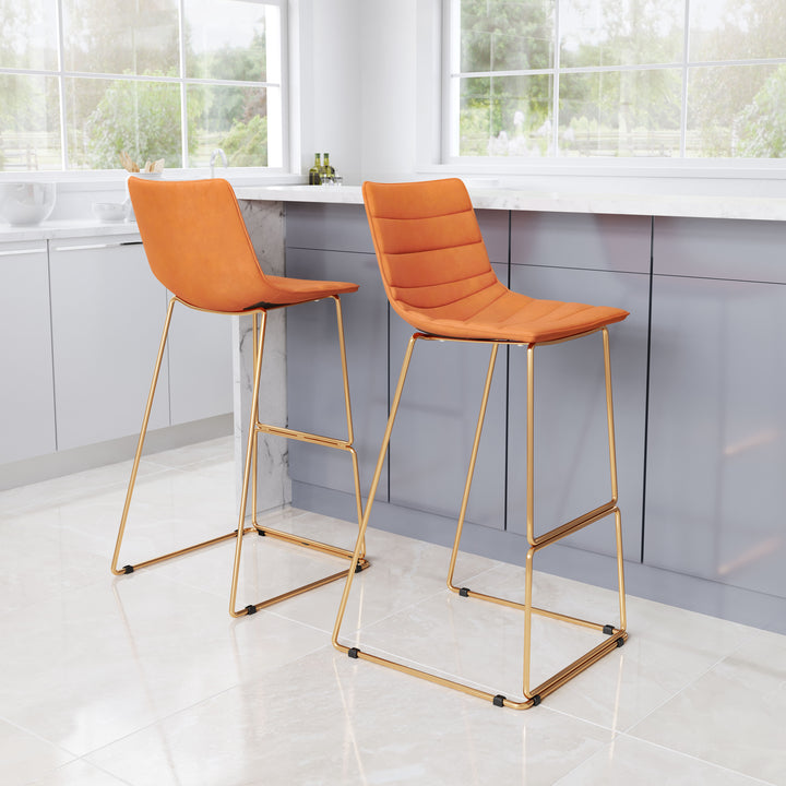 The Adele Barstool (Set of 2) Orange & Gold  Era and Style Inspired Home Decor 1